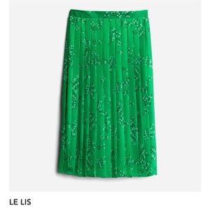 Le Lis green Pleated MIDI skirt size Large